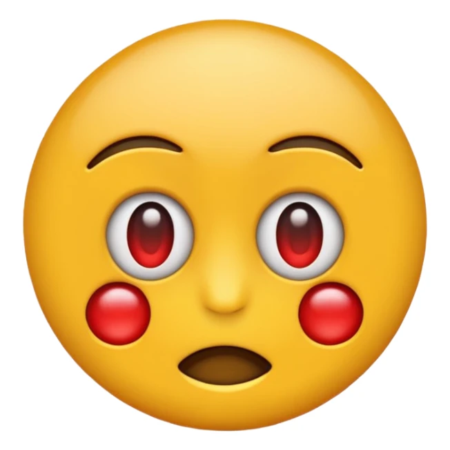 Emoji con todo los ojos de rojo callado sticker