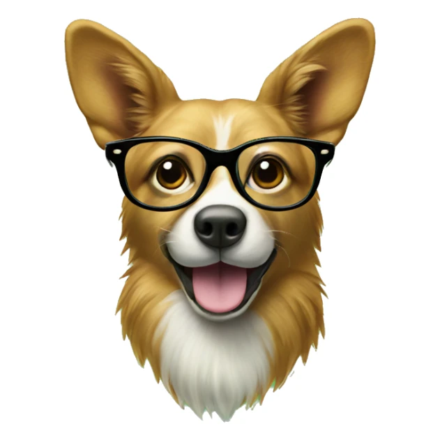 animal portrait on green backdrop with glasses sticker