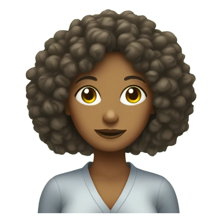 Lady with curly hair holding avocados sticker
