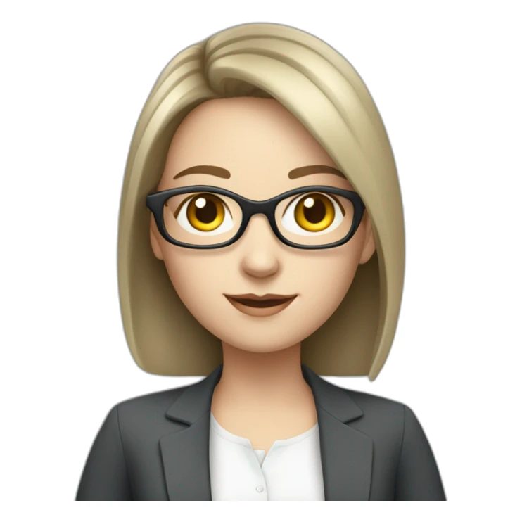 English teacher, white brunette girl with iPad without glasses sticker