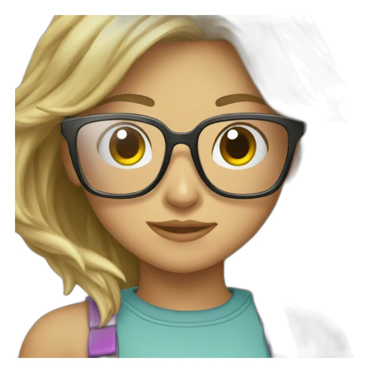 Gamer girl glasses sticker