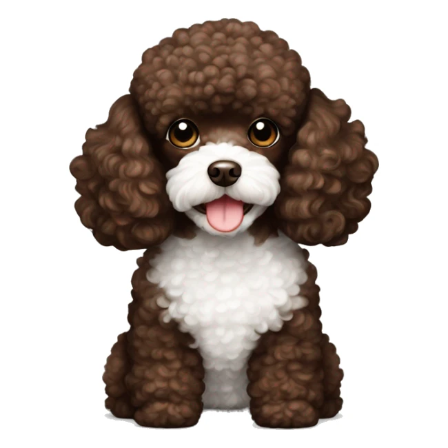 Chocolate brown and white toy poodle sticker