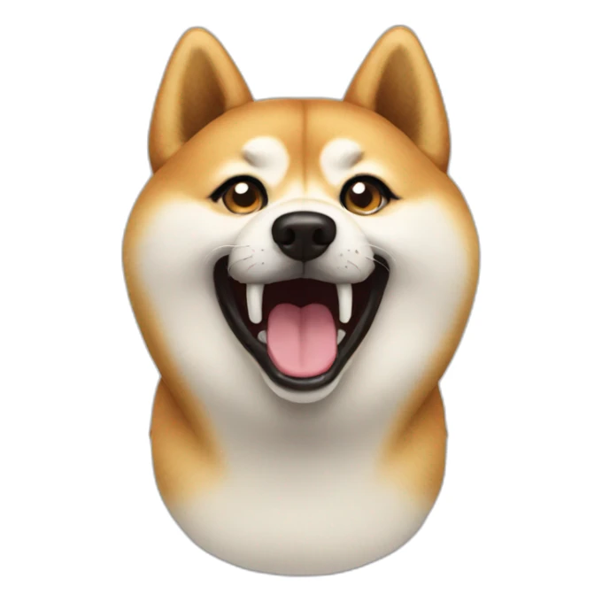 shiba-white-dog-stupid-grin sticker
