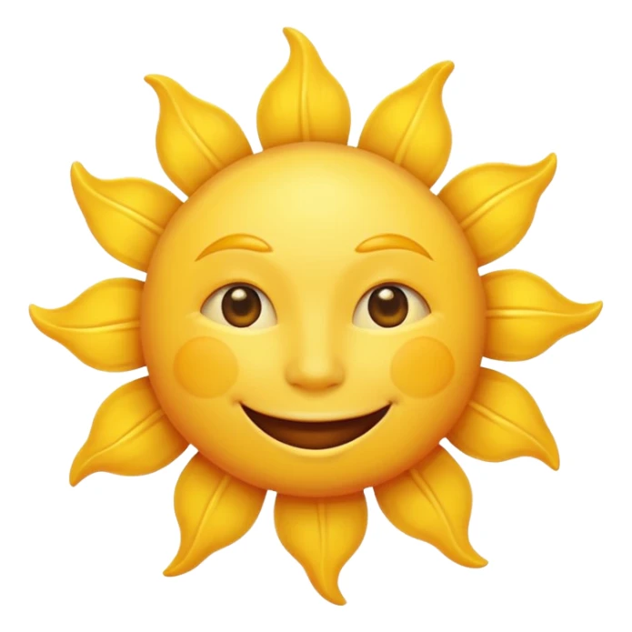 smiling sun emoji, simple and cheerful sticker