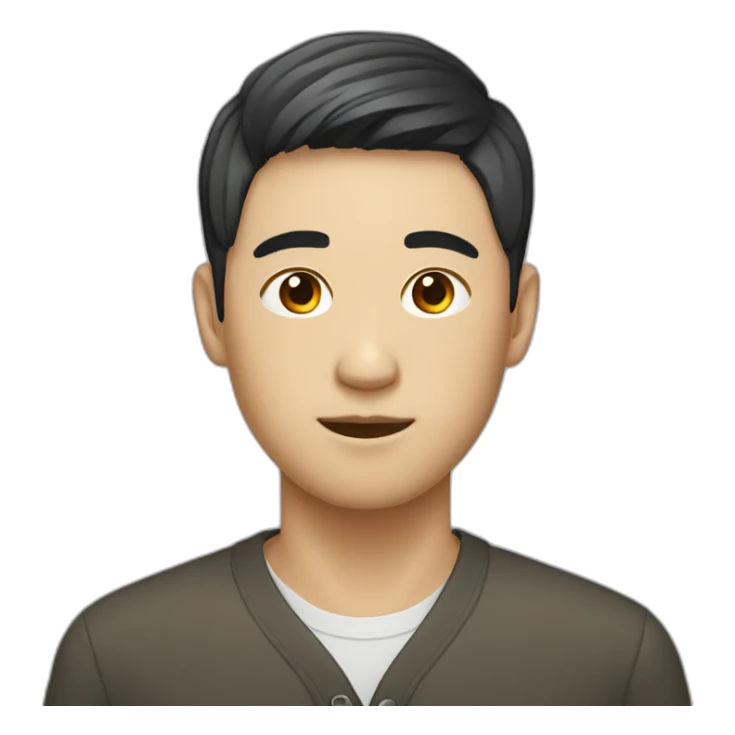 korean male with a 2 block middle part haircut sticker