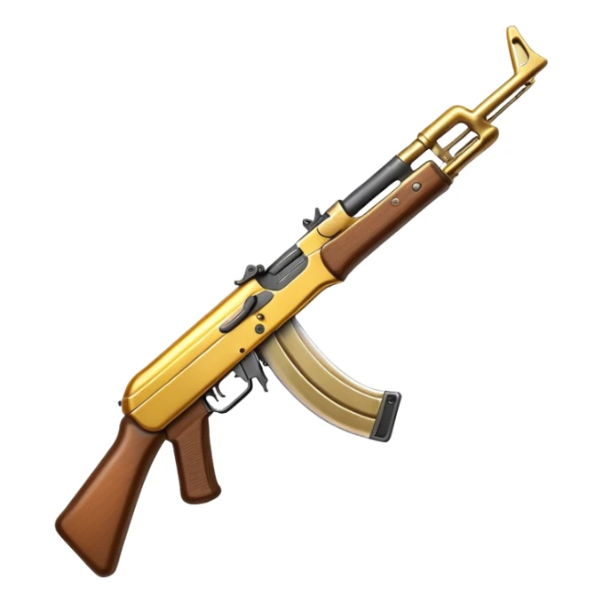 Golden sickle as a bayonet for an Ak 47 sticker