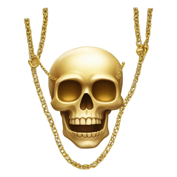 Skull with gold chain sticker