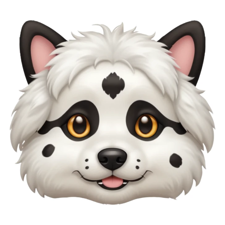 white dog with black dots all over its  body sticker