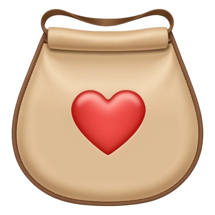 an medical ostomy bag in beige with a little heart sticker