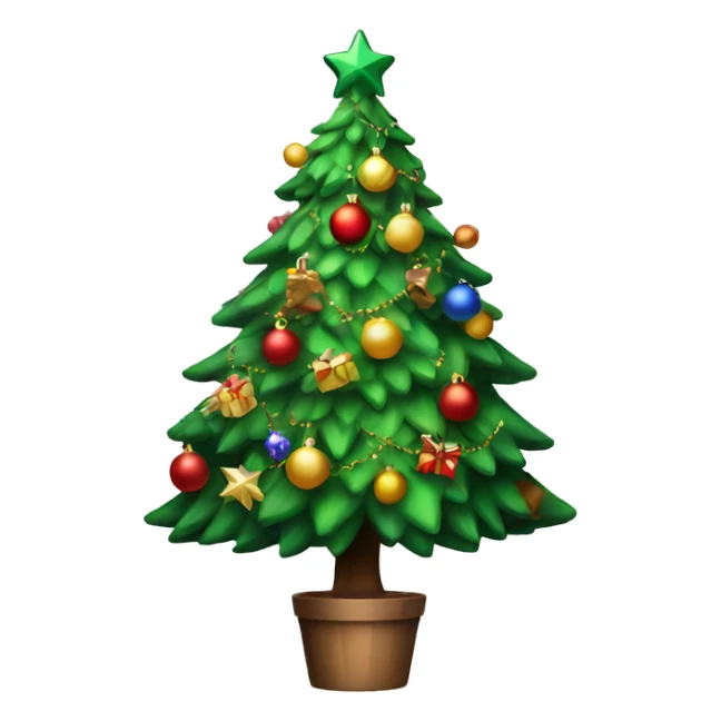a christmas tree with lots of decor but keep it minimalist  sticker