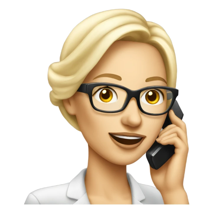 Elegant Blonde woman wearing glasses calling on cell phone sticker