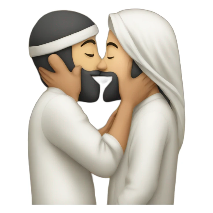 a Jew and a Muslim kissing sticker