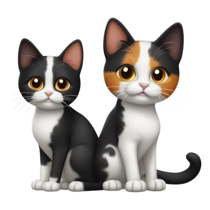 2 cats but one is all black and one is calico colored sticker
