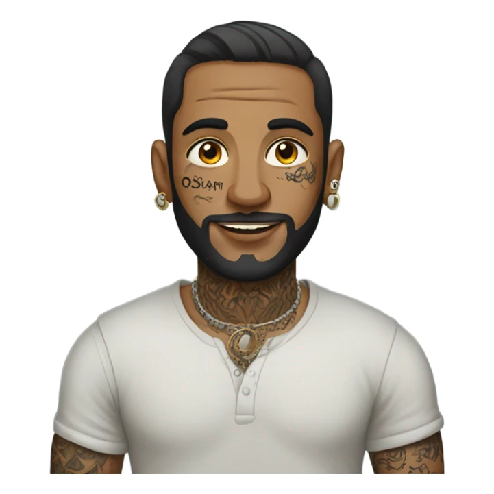 A Pakistani man with piercings and tattoos sticker