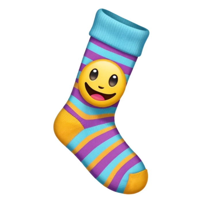 cute emoji of a worn-out sock with a hole at the big toe sticker