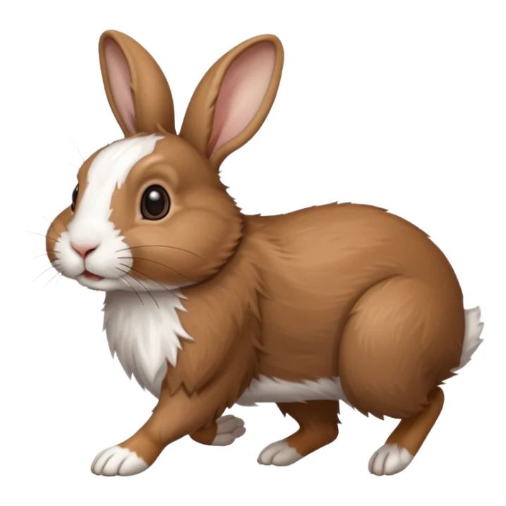 High resolution of a running farm rabbit sticker