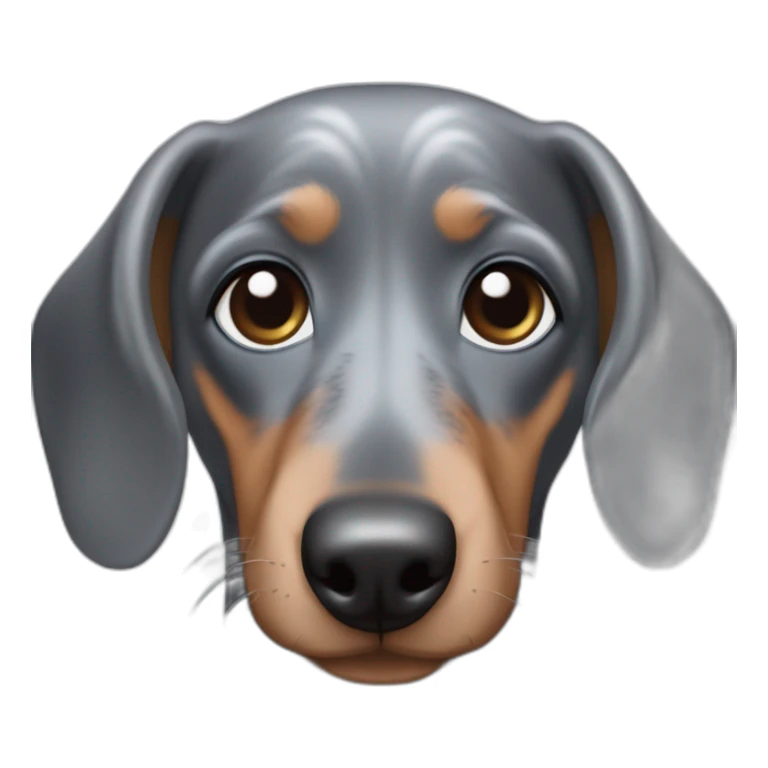 dapple grey dachshund with blue eyes with ears sticker