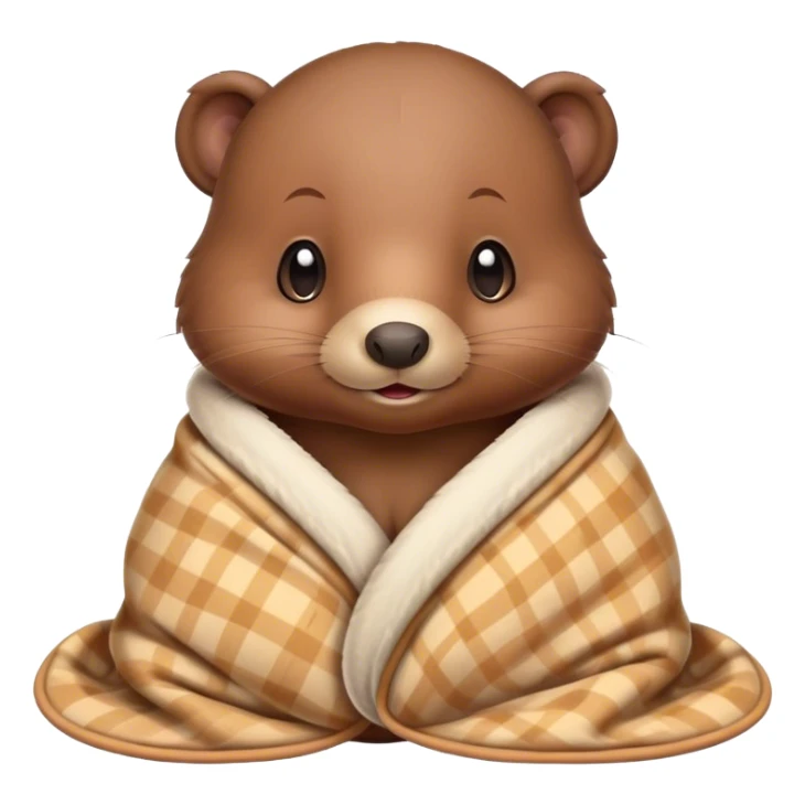 Cute baby beaver cozy in blanket sticker