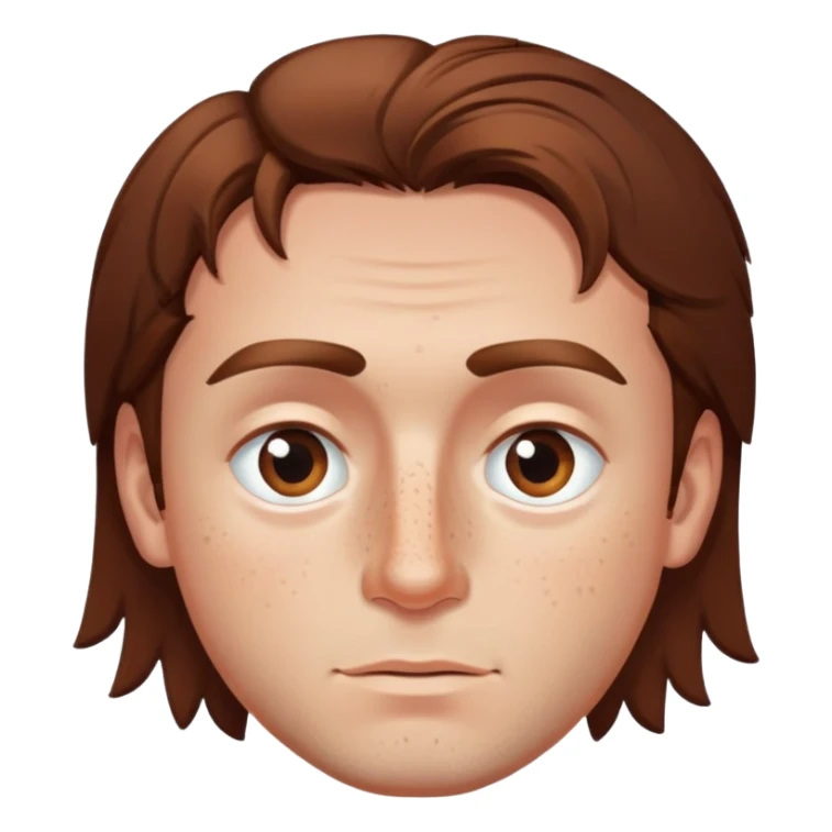 Polish man with medium length brown hair and freckles around his left eye sticker