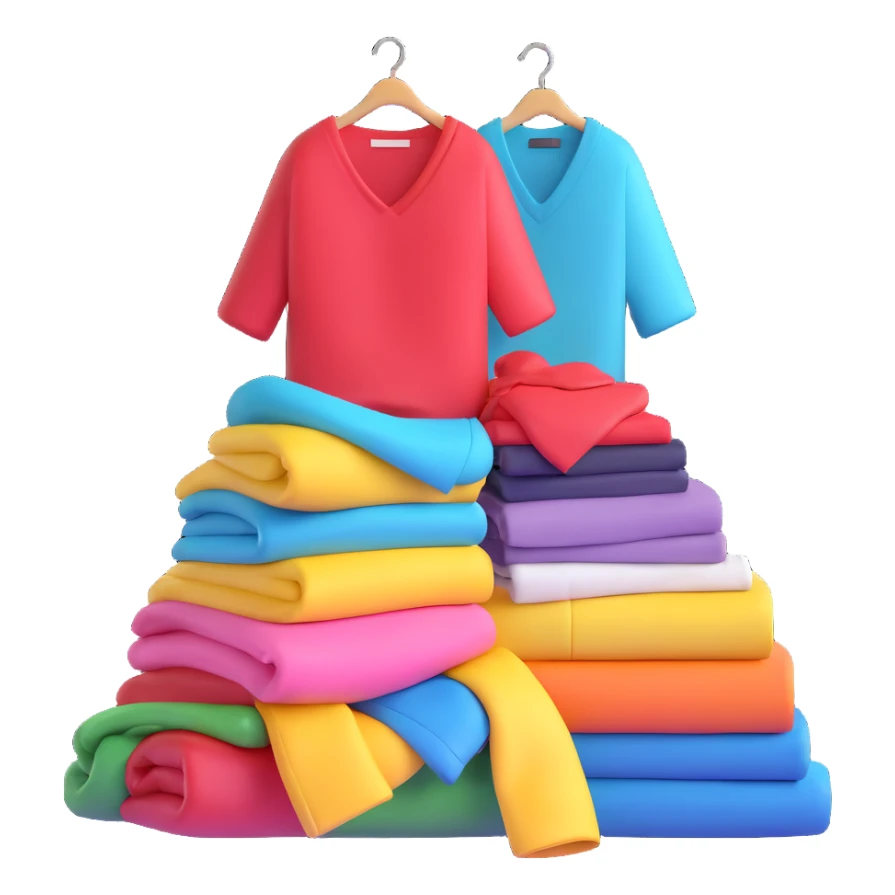 pile of fashionable clothes sticker