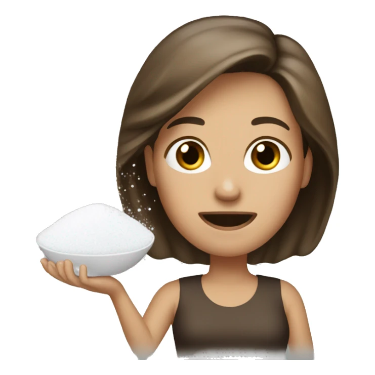 Lady brown hair throwing salt sticker