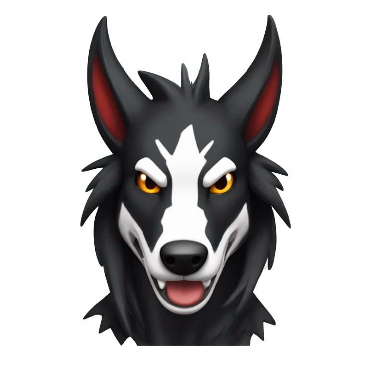 Black Cool Edgy Sergal-Houndoom-Fakémon  with White and Red Edgy markings sticker