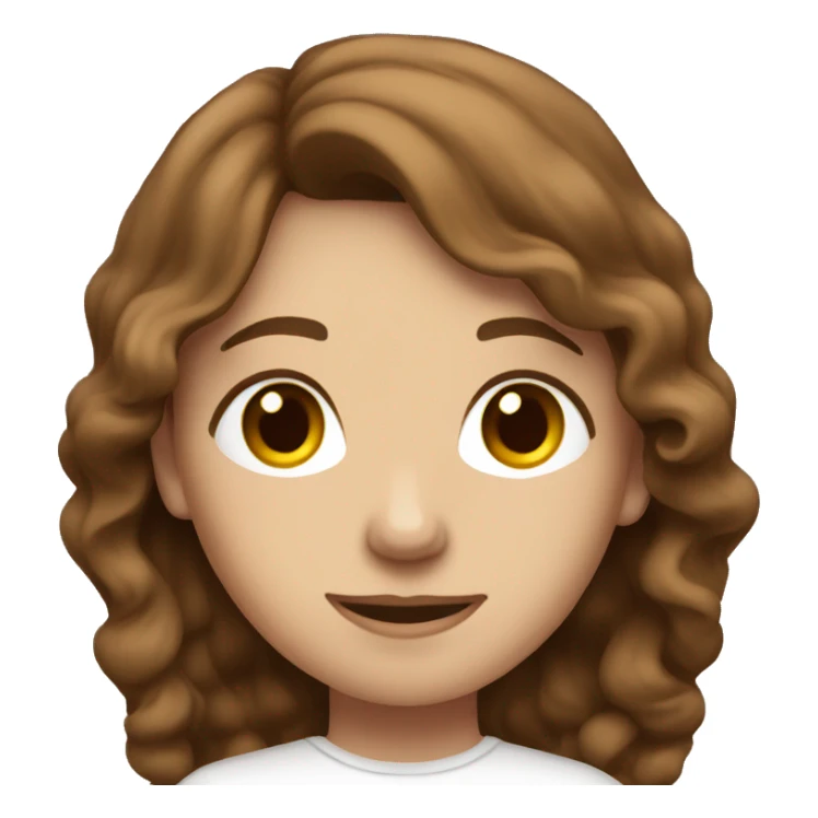 very thin Long Wavy brown haired girl with white top sticker