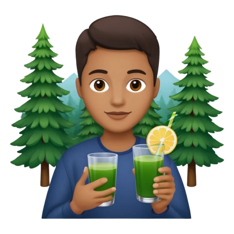 juice,forest fruits, person, green juice sticker