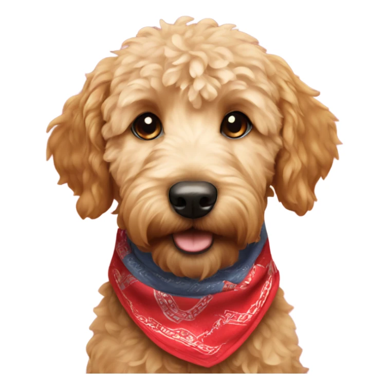mini golden doodle with a bandana around neck sticker