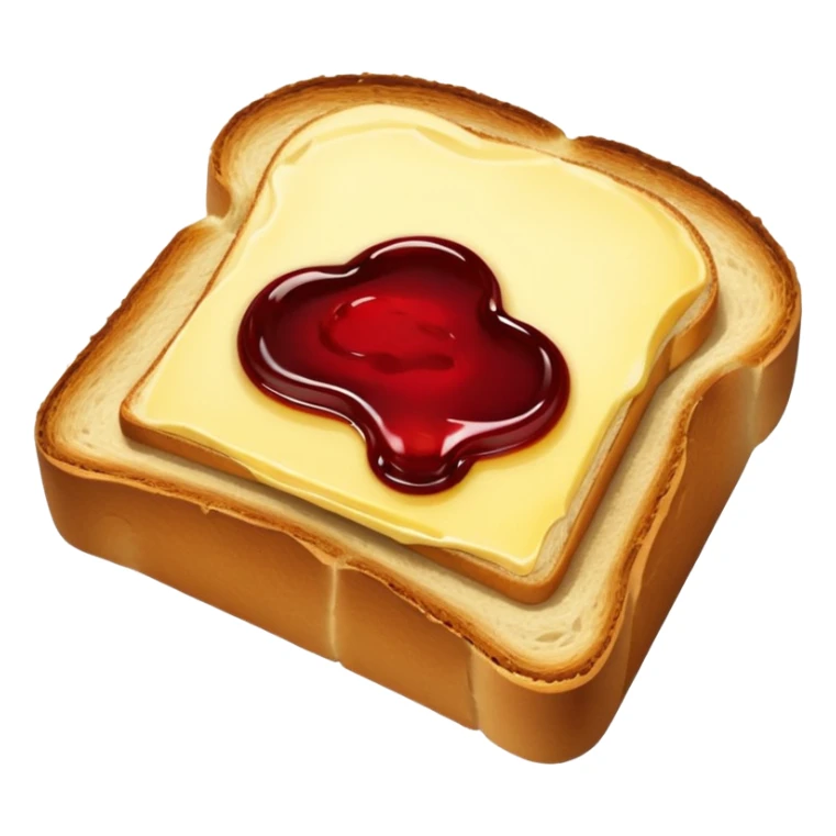 a slice of bread with butter and jam sticker