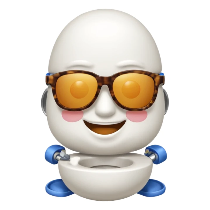 skibidi toilet character with sunglasses sticker