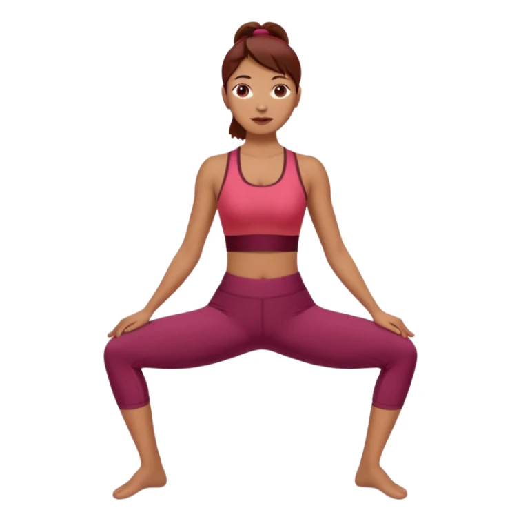 Chica de pilates con ropa color cherry sticker
