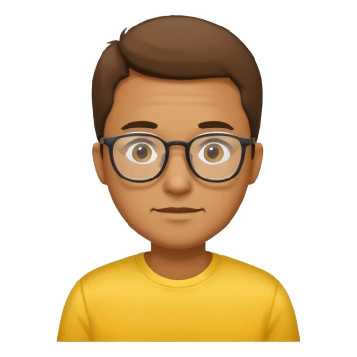 a glasses man with yellow shirt sticker