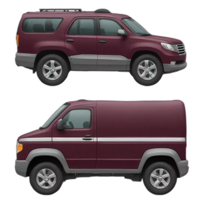 vehiculo lujoso color vinotinto y gris plomo sticker