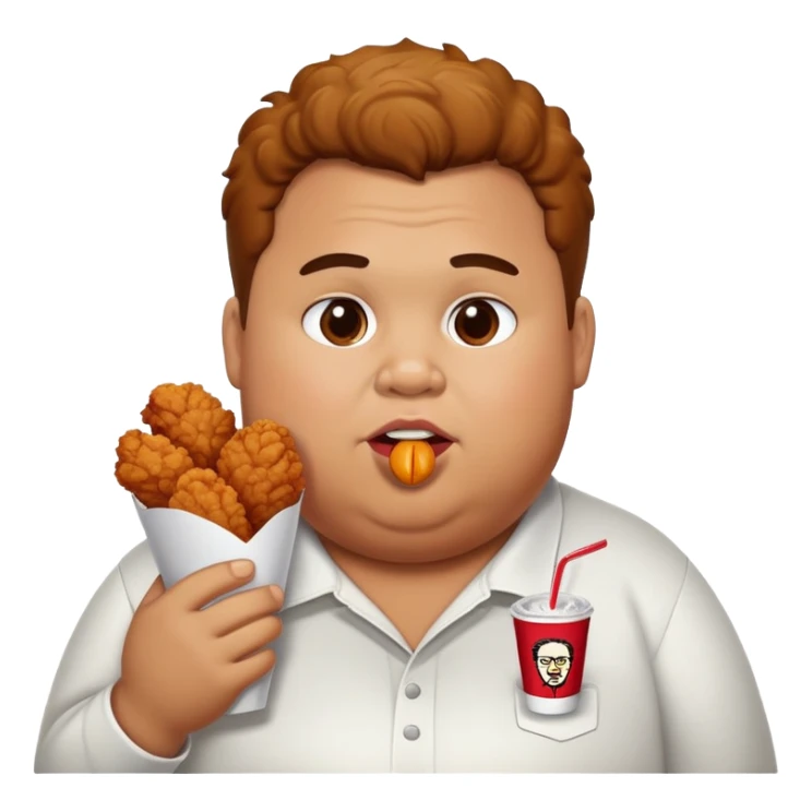 fat boy with kfc chicken that is really tan and dark sticker