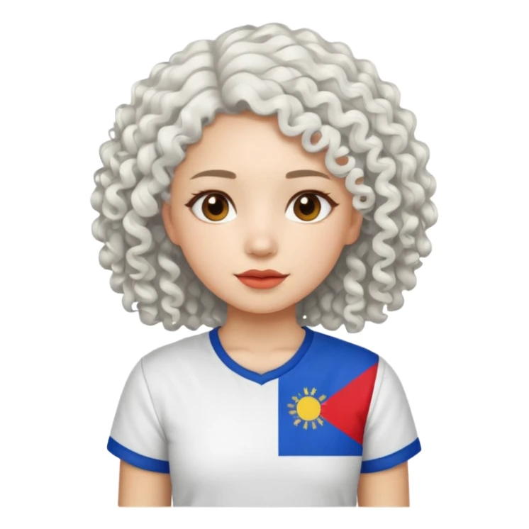 white curly hair girl pinoy flag sticker