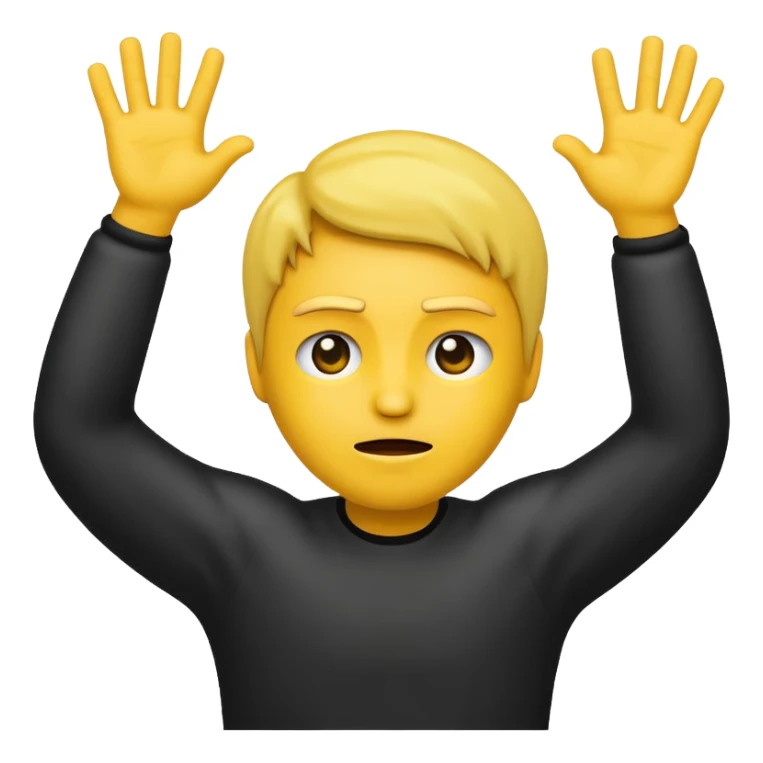 emoji unhappily surrendering with arms up sticker