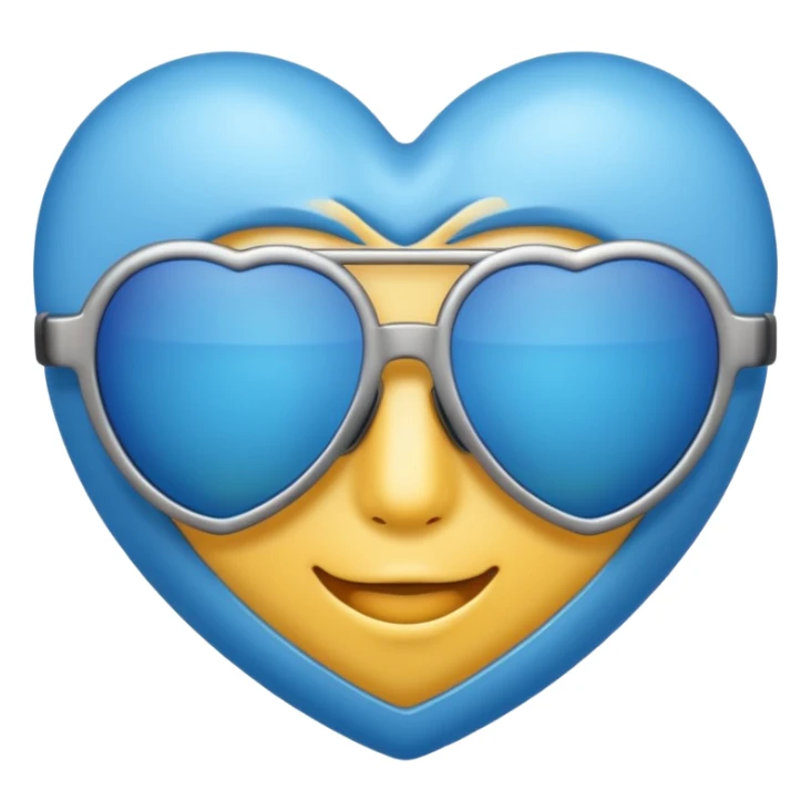 blue heart wearing sunglasses sticker
