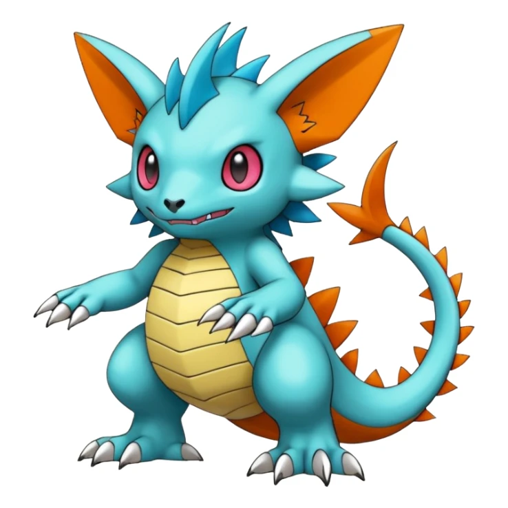 randomly-colored edgy kawaii Fakémon-Pokémon-Digimon-creature (full body) sticker