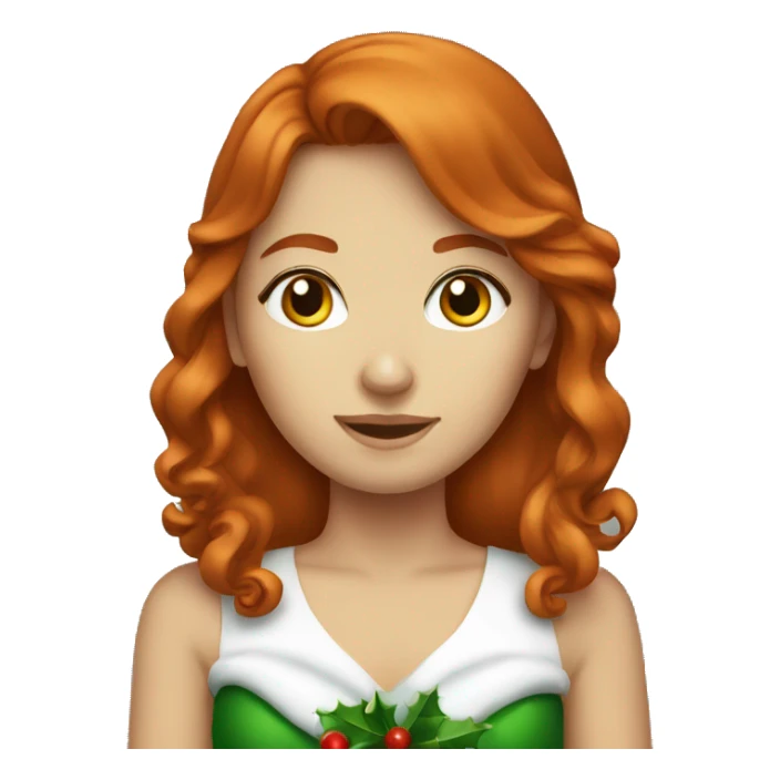 Redhead girl Christmas  sticker