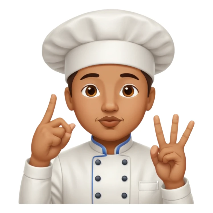 chef making the kiss gesture with fingers, expression of perfection sticker