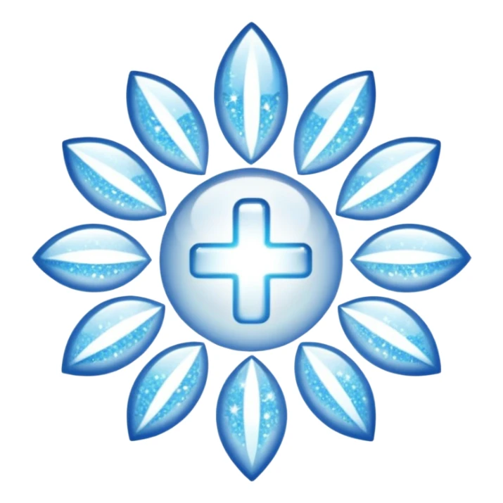 glitter white symbol of health sticker