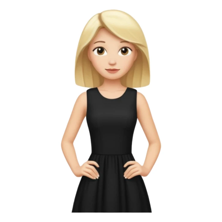 Blonde women, Long black sleveless dress sticker