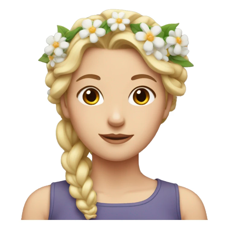 White girl with flowers in hair sticker