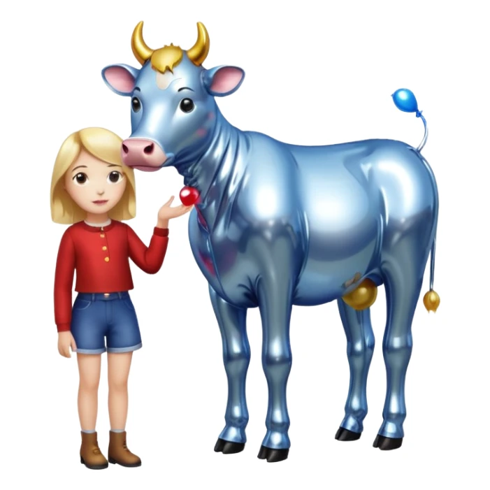   jeff koons  girl cow balloon sculpture  sticker