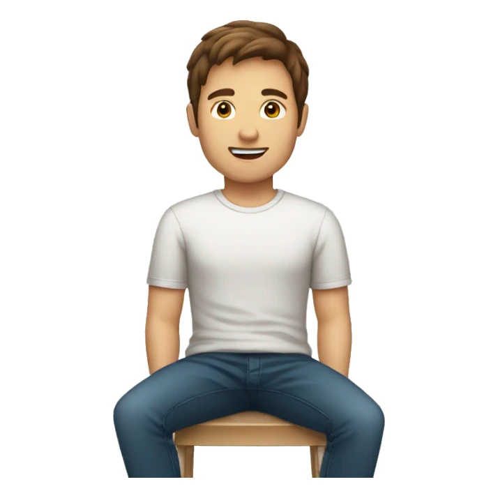 brown haired male person sitting upright sticker