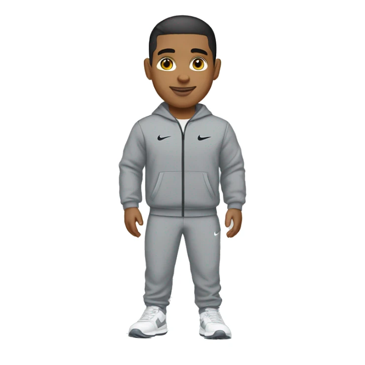 mixed race male in grey nike tracksuit  sticker