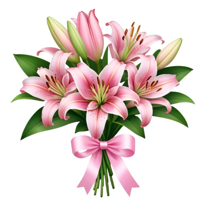 pink lily flower bouquet  sticker