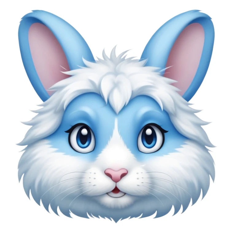 blue and white rabbit with ocean blue eyes sticker