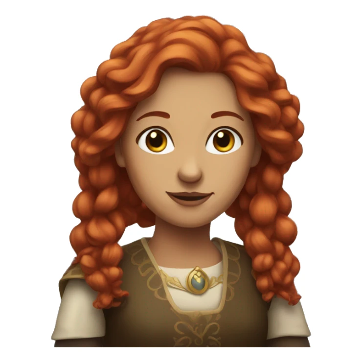 Red haired noble woman sticker